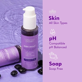 Niacinamide Face Wash | Pore Refining Brightening Cleanser for Women & Men - Berry Bright
