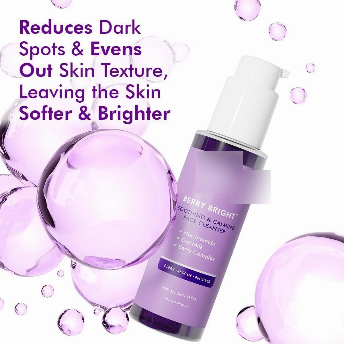 Niacinamide Face Wash | Pore Refining Brightening Cleanser for Women & Men - Berry Bright