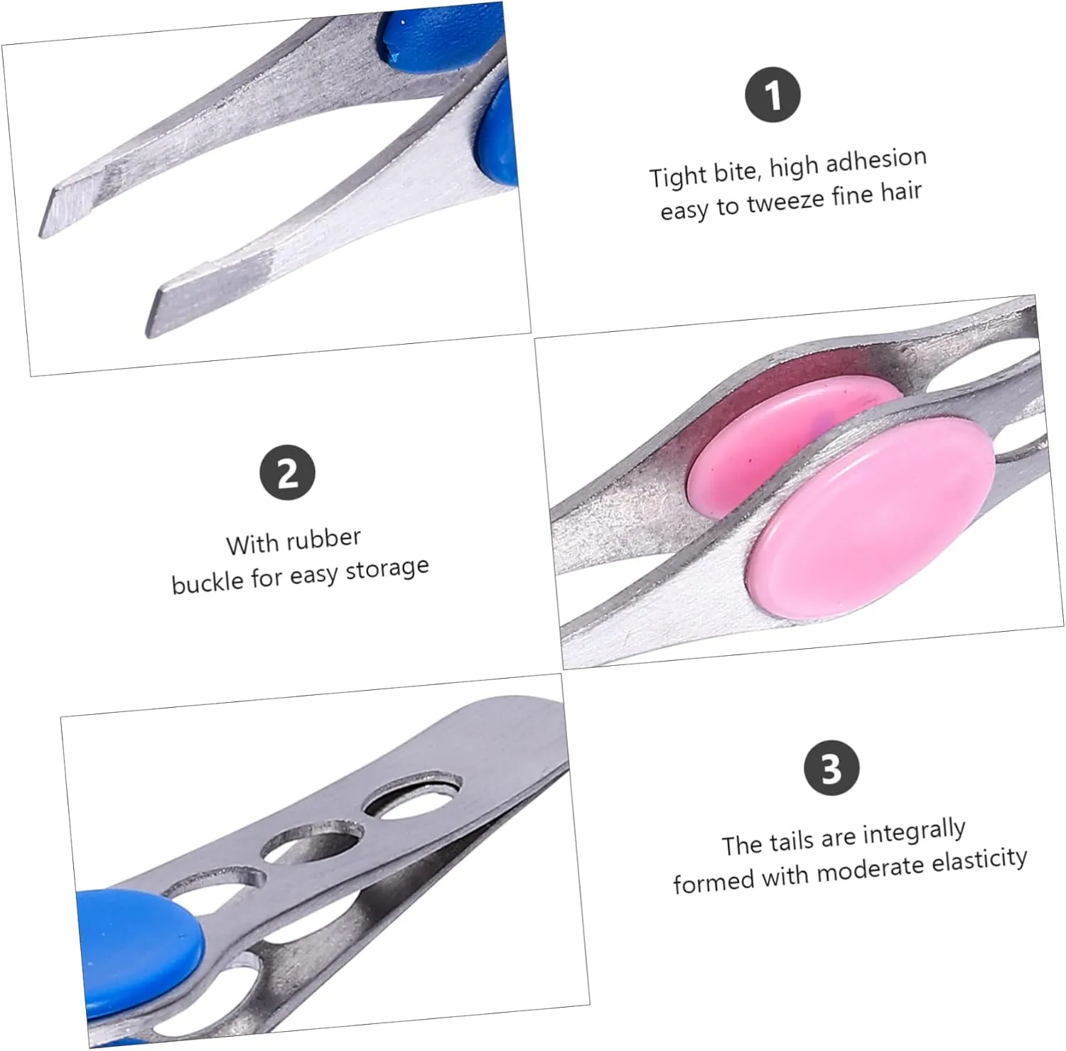 NOLITOY 2sets Elegant Eyebrow Tweezers Set Stainless Steel Tweezers Eyebrow Shaper Grooming Kit 4pcs*2