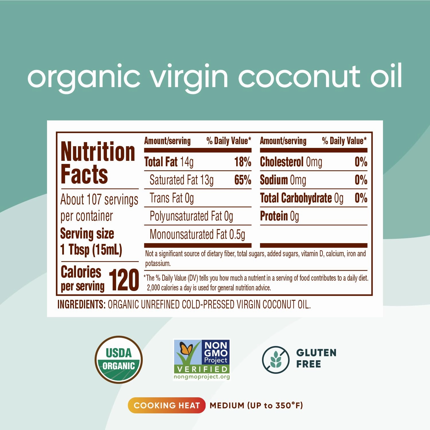 Nutiva Organic Coconut Oil 54 fl oz, Cold-Pressed, Unrefined Cooking Oil, Natural Hair Oil, Skin Oil, Massage Oil, USDA Organic, Extra Virgin Coconut Oil (Aceite de Coco) (Pack of 2)