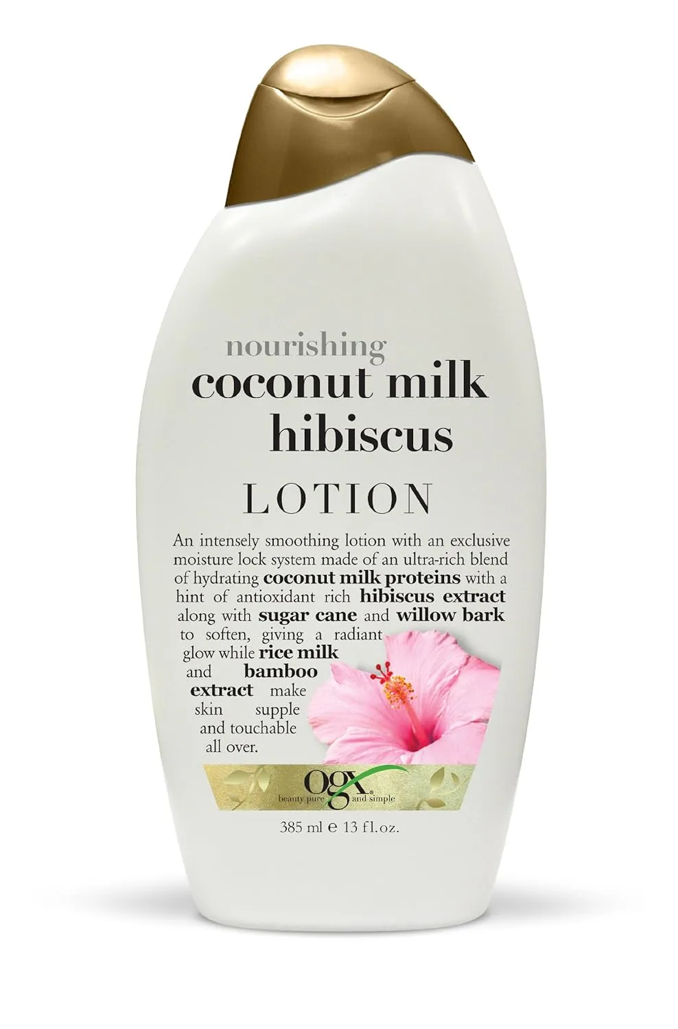OGX Nourishing Coconut Milk Hibiscus Lotion, 13 Fl Oz (Pack of 1)