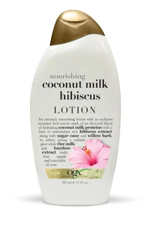 OGX Nourishing Coconut Milk Hibiscus Lotion, 13 Fl Oz (Pack of 1)