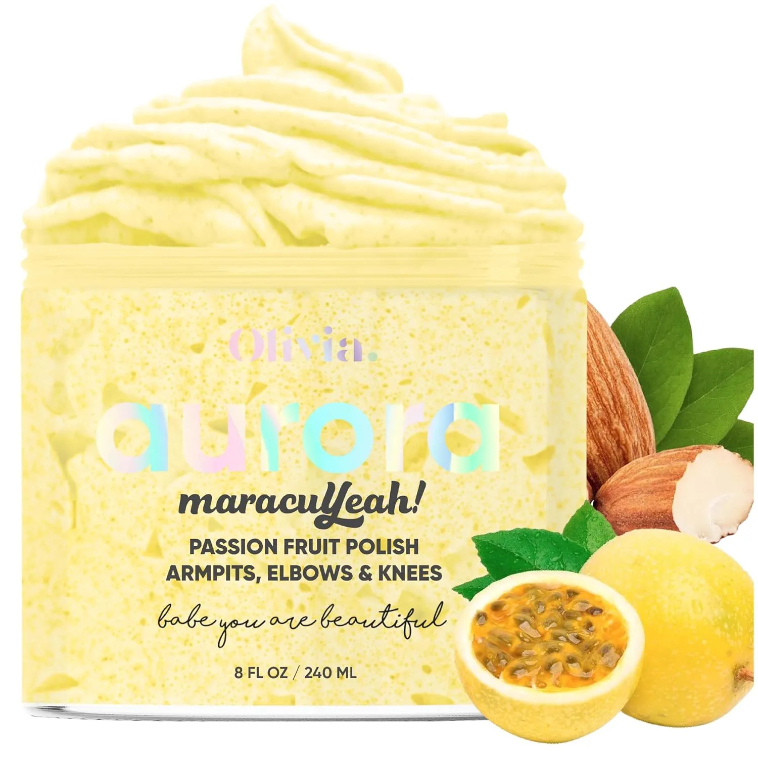 Olivia Beauty Leg Scrub - All Natural Exfoliating Body Scrub for Women, Moisturizing Organic Formula to Smooth, Exfoliate, and Hydrate Sensitive Skin - Provides Lasting Care and Pure Grace - 8 Oz