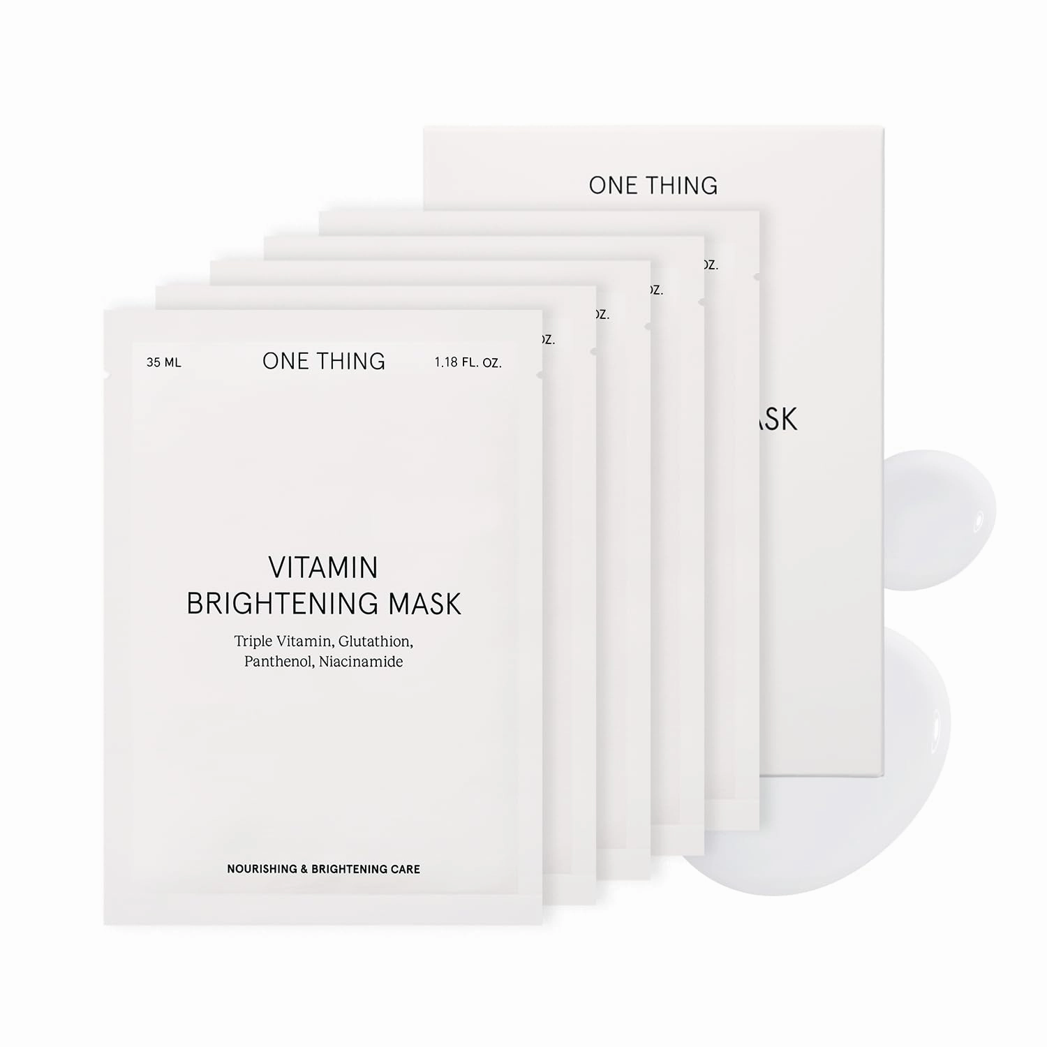 ONE THING Vitamin Brightening Mask 5 Sheets | Niacinamide 12 Vitamins C Tangerine, Facial Sheet Mask, Brightening Moisturizing Pack for Dull Tone Dark Spots Pigmentation | Vegan Korean Skin Care