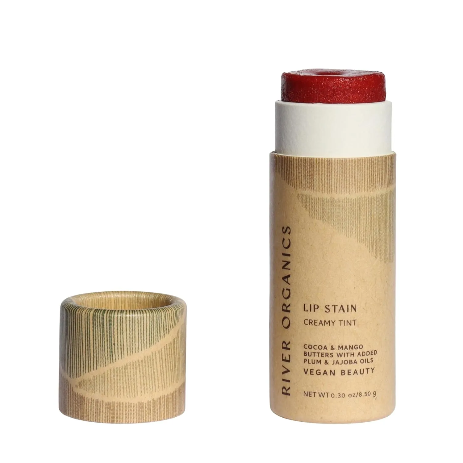 Organic Lip Stain | Vegan   Cruelty Free | Long Lasting, Toxic Free | 2 Colors "Fig" or "Pomegranate, .30 oz (Pomegranate), River Organics Zero Waste Makeup