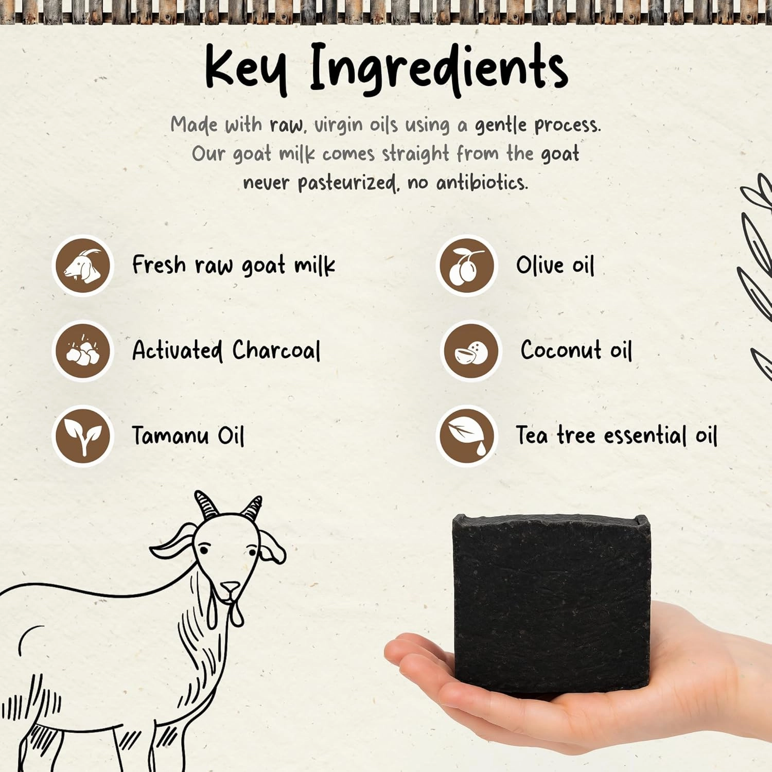 Organic Goat Milk Soap Bar for Face & Body | Handmade with Goat Milk for Sensitive Skin, Coconut oil & Essential Oils | Vitamin-Rich Skincare - Oatmeal & Tea Tree 3 Pack