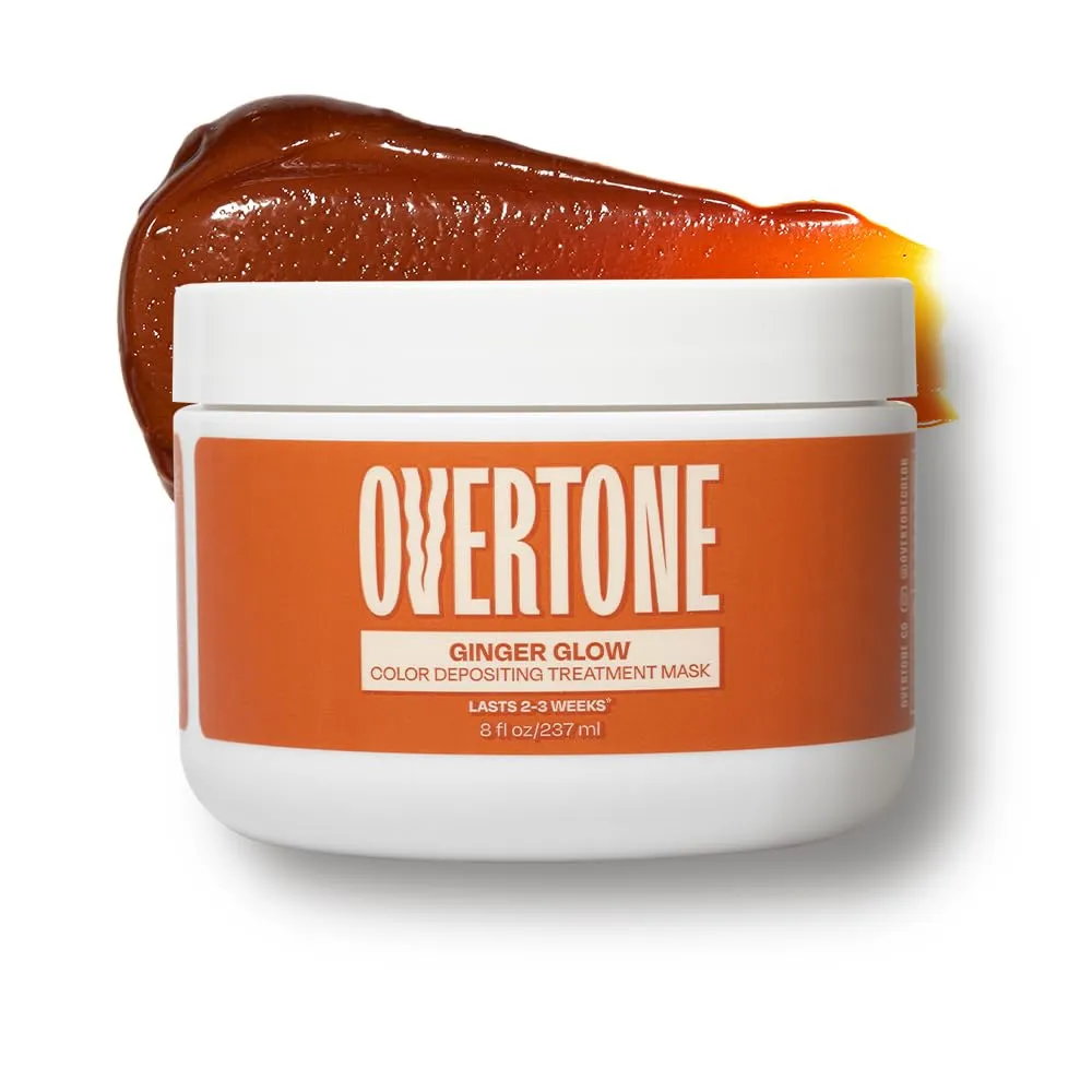 Overtone Color Depositing Semi-Permanent Hair Dye Conditioner - 8 oz For Natural & Color-Treated Hair, Moisturizing Shea Butter & Coconut Oil - Vegan & Cruelty-Free, Ginger is now Ginger Glow