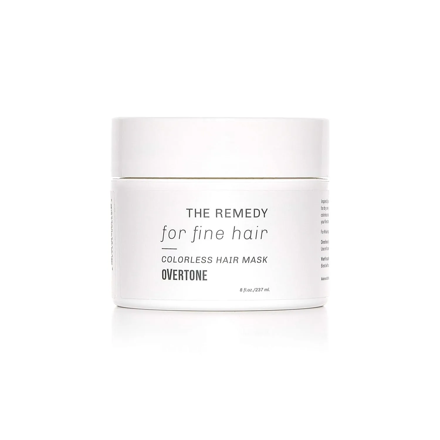 oVertone Haircare The Remedy for Fine Hair Colorless Hydrating Mask with Shea Butter & Coconut Oil, Cruelty-Free, 8 oz