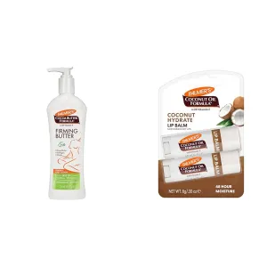 Palmer's Cocoa Butter Firming Lotion   Coconut Oil Lip Balm Duo, 10.6 Fl Oz Lotion   (2) Lip Balms