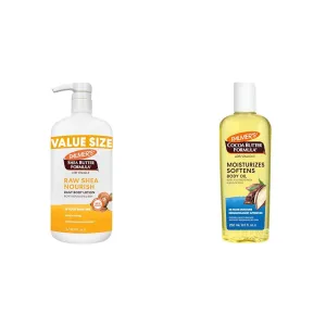 Palmer's Shea Formula Raw Shea Body Lotion for Dry Skin & Cocoa Butter Moisturizing Body Oil with Vitamin E