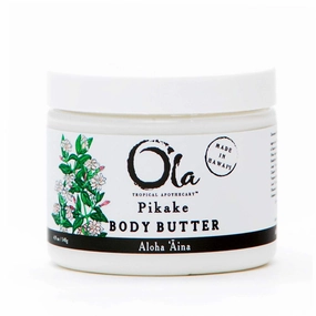 Pikake Body Butter - Nourishing Cream with Organic Coconut Oil, Macadamia Nut and Avocado Butter - Ideal for Dry Skin - 5.6oz