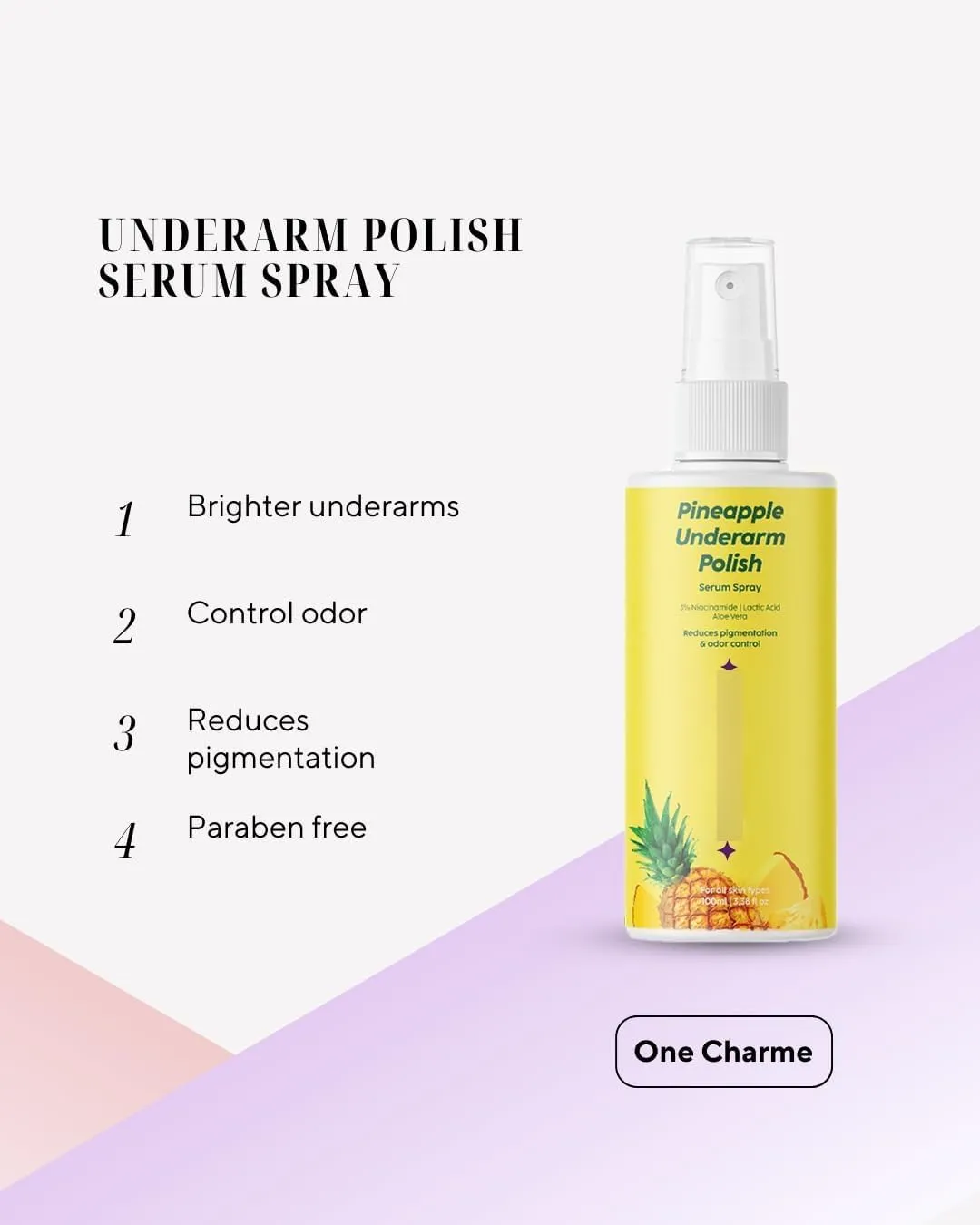 Pineapple under arm Polish serum, With Glycolic Acid, Niacinamide Fro fades Underarm Darkness, 100 ml