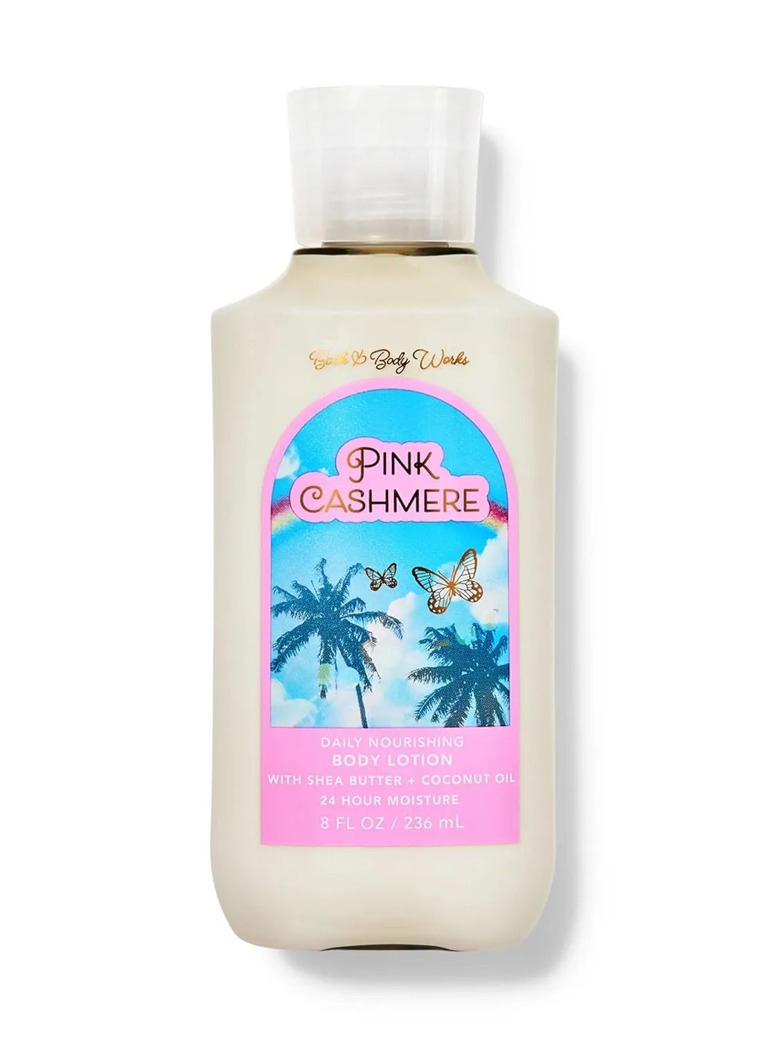 PINK CASHMERE Bath and Body Daily Nourishing Body Lotion with shea butter   coconut oil 24 hour moisture 8 fl oz / 236 ml pink jasmine, cashmere musk, creamy sandalwood and white amber