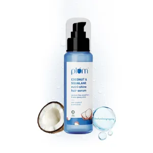 Pl., um Coconut & Squalane Nutri-Shine Hair Serum | Frizz Control & Instant Shine | Enriched with Vitamin E & Almond Oil | Coconut-Vanilla Fragrance | 75ml​