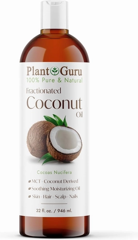 Plant Guru Fractionated Coconut Oil 32 fl. oz 100% Pure MCT Natural Carrier - Skin, Face, Body, Massage and Hair Growth Moisturizer, Great for Diluting Aromatherapy Essential Oils