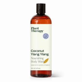 Plant Therapy Coconut Ylang Ylang Natural Body Wash 16 oz For all Skin Types, Sulfate Free Body Wash, For Men or Women, Sweet & Tropical Natural Scent, Luxurious Lather, Cleanses & Soothes Skin
