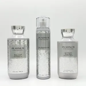 Platinum Bath & Body 3-Piece Bundle | Body Wash, Fine Fragrance Mist and Daily Nourishing Body Lotion