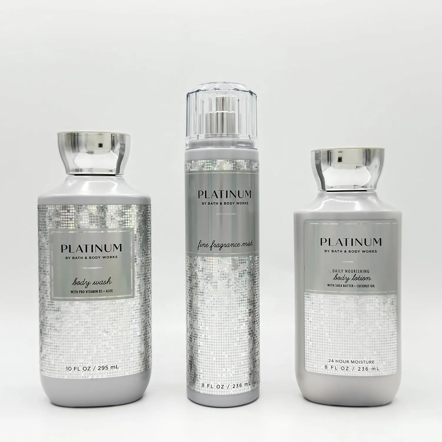 Platinum Bath & Body 3-Piece Bundle | Body Wash, Fine Fragrance Mist and Daily Nourishing Body Lotion