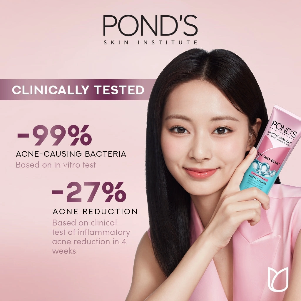 Pond's Bright Miracle Ultimate Acne Control Thymo-BHA (Niasorcinol) Facial Foam 100g