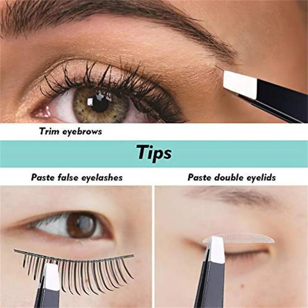 Professional Tweezers for Eyebrows Lash Twizzer Stainless Steel Eyelash Extension Classic Slant
