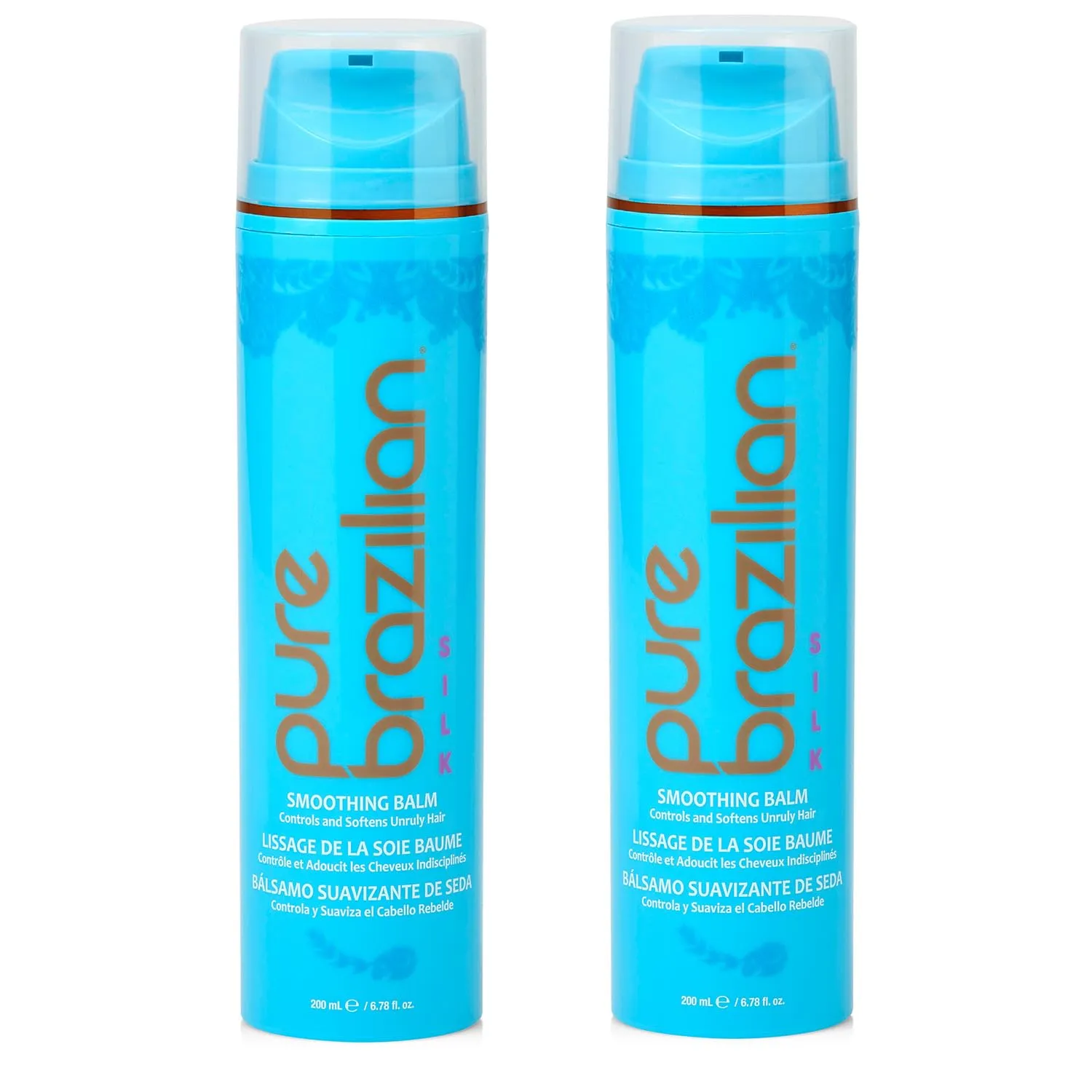 Pure Brazilian Silk Smoothing Balm with Keratin, Hydrolyzed Silk & Coconut Oil, Anti-Frizz, Nourishing & Strengthening, Salon-Quality Treatment, Pack of 2, 6.78 Oz