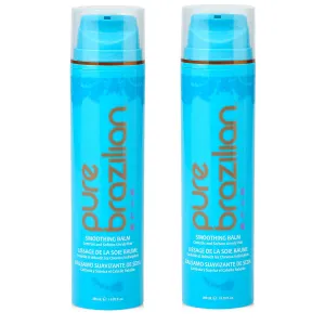 Pure Brazilian Silk Smoothing Balm with Keratin, Hydrolyzed Silk & Coconut Oil, Anti-Frizz, Nourishing & Strengthening, Salon-Quality Treatment, Pack of 2, 6.78 Oz