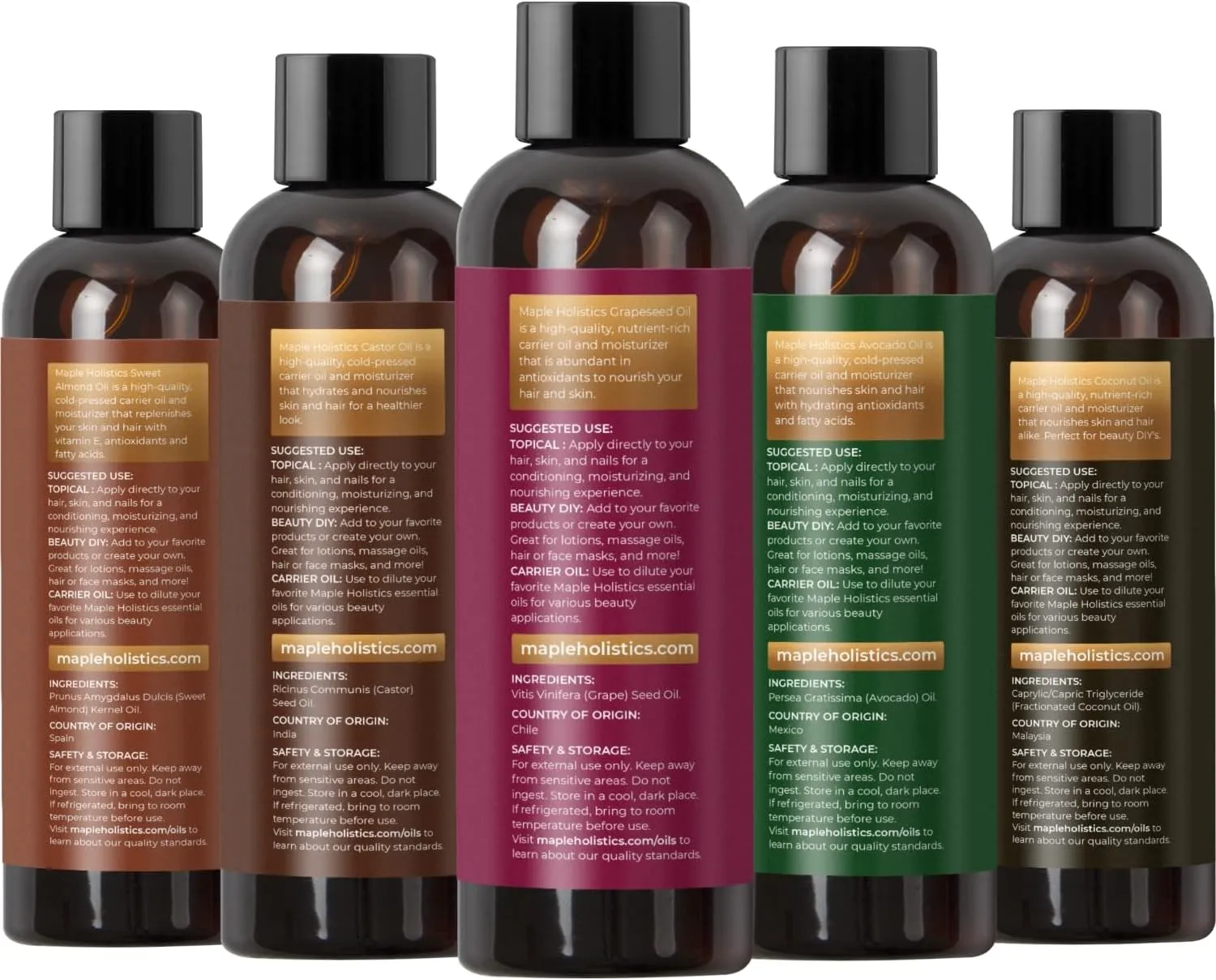 Pure Carrier Oils for Essential Oils - DIY Skin Care Set with Hair Oils Skin Oils for Body Care Moisturizers for Face and Body plus Nail Care - Anti Aging Skin Care DIY Beauty Products Carrier Oil Set