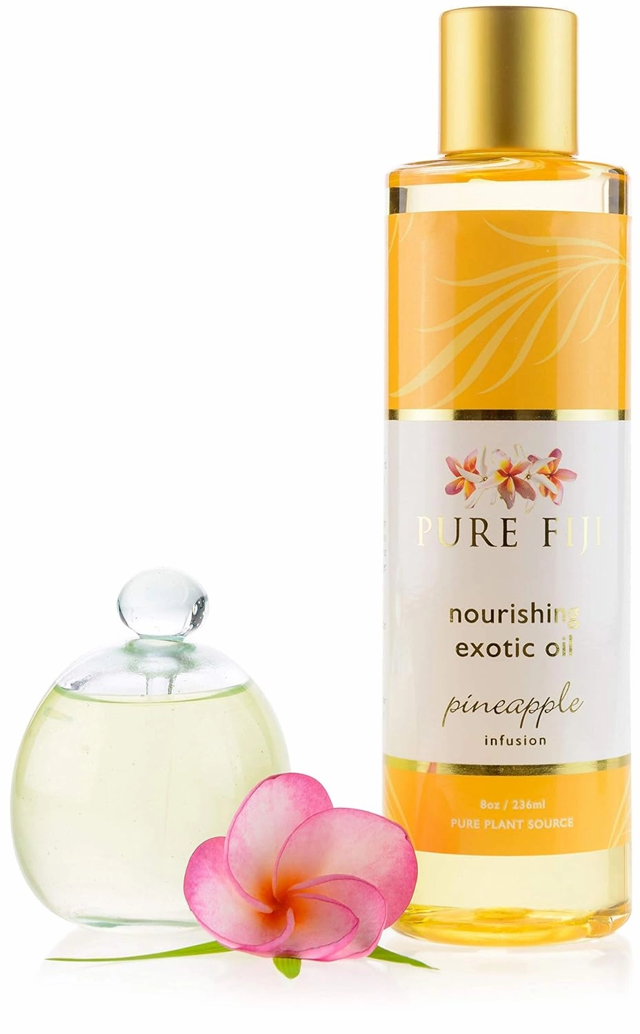 PURE FIJI Nourishing Exotic Body Oil - Natural Coconut Oil for Skin in Bath & SPA with Vitamin E - Body Oil, Massage Oil, Body Lotion For Women and Men, Pineapple, 8oz