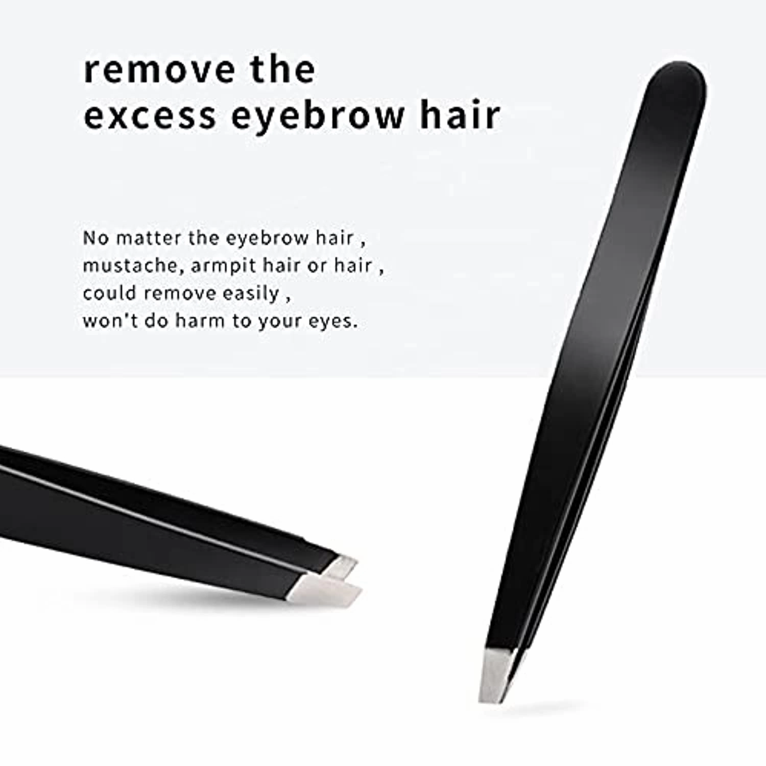 RELAXOXO- Eye Tweezer- Elite Stainless steel- Accurate for Facial Hair Removal and Shaping Eye Brows-Daily Beauty Tool for Men and Women Perfect Gift. (Black)