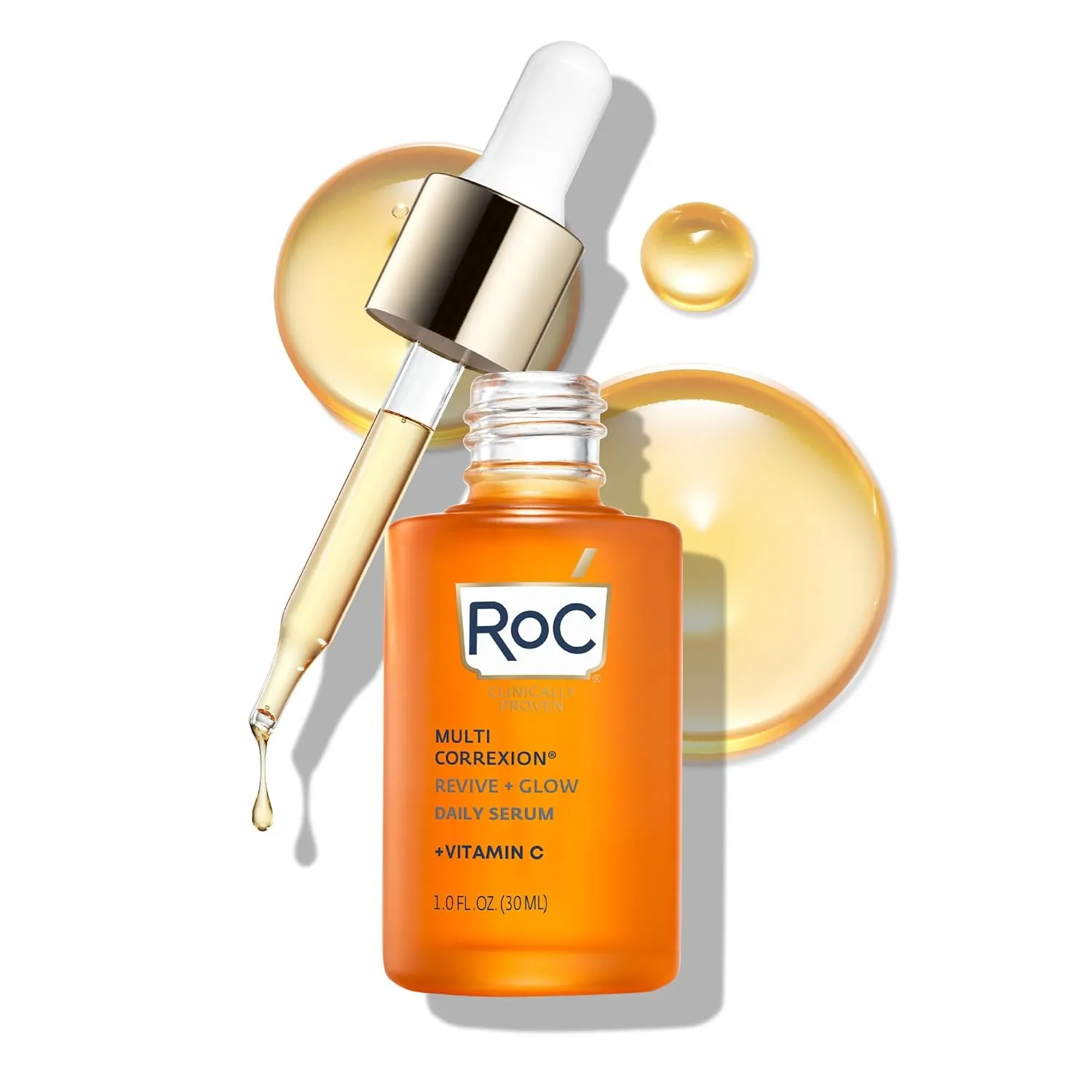 RoC Multi Correxion Revive   Glow 10% Active Vitamin C Serum for Face, Daily Anti-Aging Wrinkle and Skin Tone Skin Care Treatment, Brightening Serum, 1 Fluid Ounce