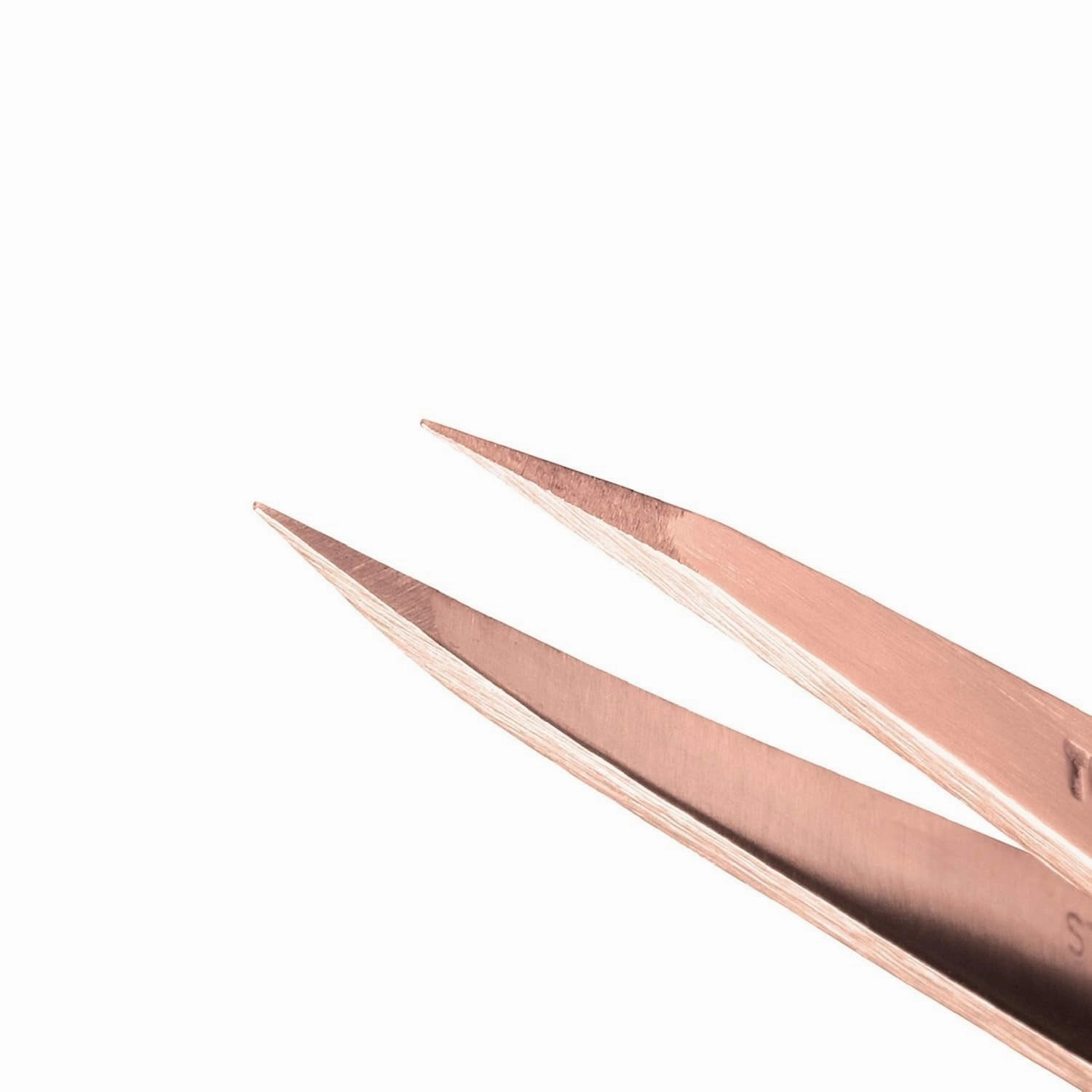 Rose Gold Petite Point and Slant Tweezer Set with Travel Case