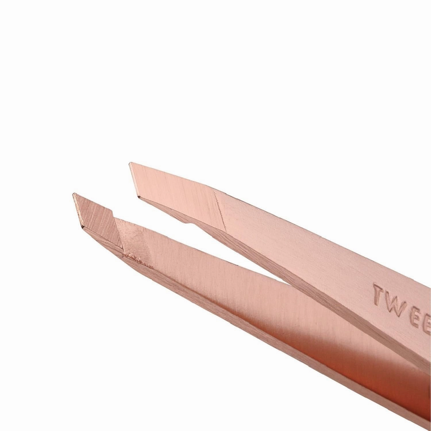 Rose Gold Petite Point and Slant Tweezer Set with Travel Case
