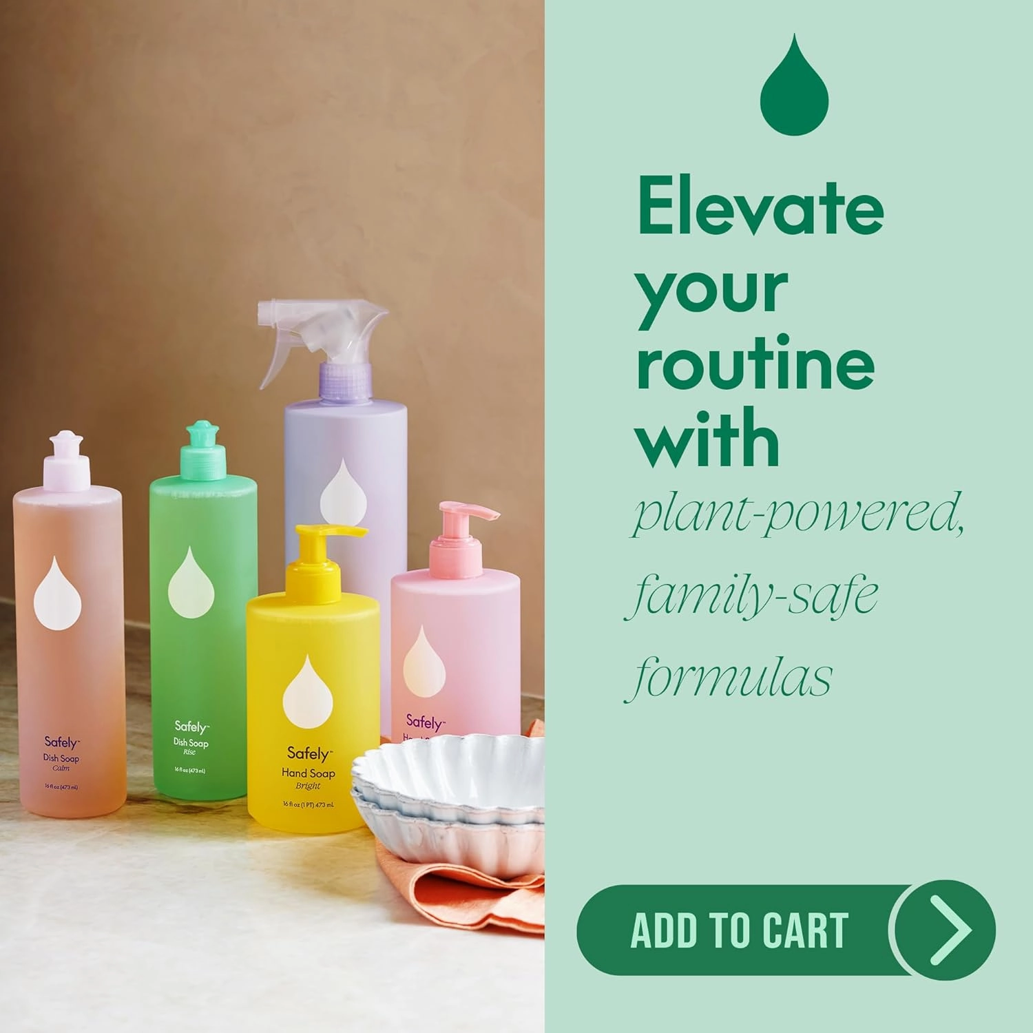 Safely Foaming Hand Soap – Rise 6-Pack, Moisturizing Liquid Hand Soap With Coconut Conditioning, Leaves Skin Soft And Smooth, Removes Dirt, Grease, and Impurities, 10 Fl Oz Each