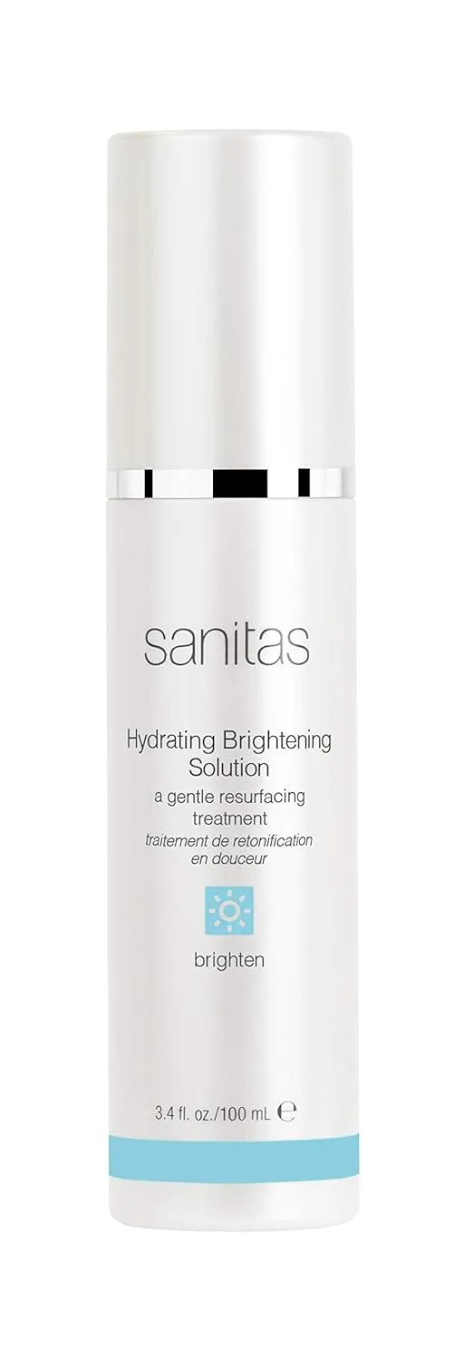 Sanitas Skincare Hydrating Brightening Solution, Gentle, Exfoliating Treatment, Niacinamide, Lactic Acid, Kakadu Plum, 3.4 Ounces