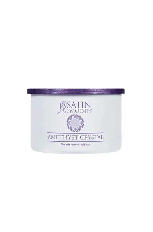 Satin Smooth Amethyst Crystal Soft Wax, Hair Removal Wax for Medium to Coarse Hair, Facial Waxing, Smooth & Long-Lasting Results, 14 oz, 1-Pack