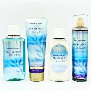 Sea Island Shore 4-Piece Bath Bundle | Body Wash, Ultimate Hydration Body Cream, Daily Nourishing Body Lotion and Fine Fragrance Mist