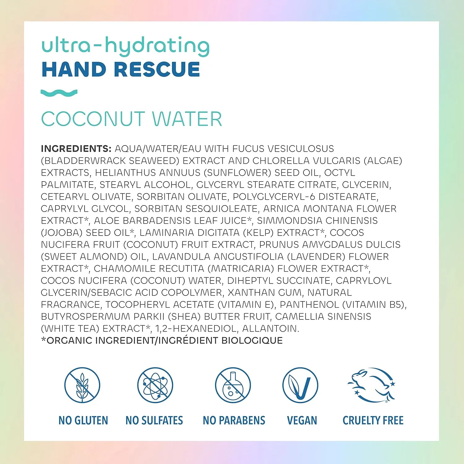 Seaweed Bath Co. Ultra-Hydrating Hand Rescue Hand Cream, Coconut Water Scent, 2 Ounce, Sustainably Harvested Seaweed, Sea Kelp, Arnica
