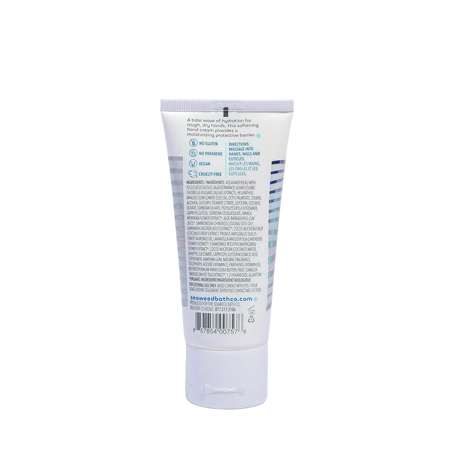 Seaweed Bath Co. Ultra-Hydrating Hand Rescue Hand Cream, Coconut Water Scent, 2 Ounce, Sustainably Harvested Seaweed, Sea Kelp, Arnica
