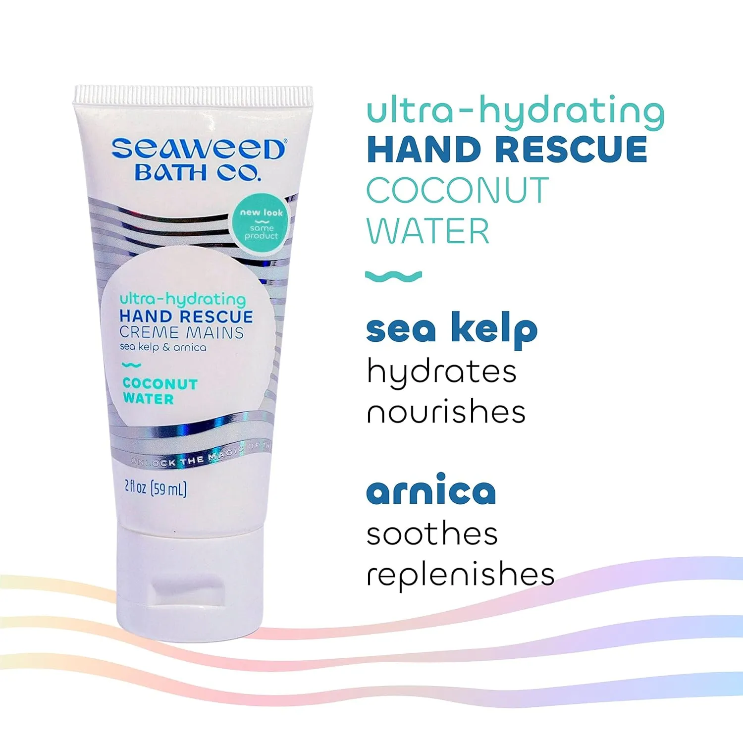 Seaweed Bath Co. Ultra-Hydrating Hand Rescue Hand Cream, Coconut Water Scent, 2 Ounce, Sustainably Harvested Seaweed, Sea Kelp, Arnica
