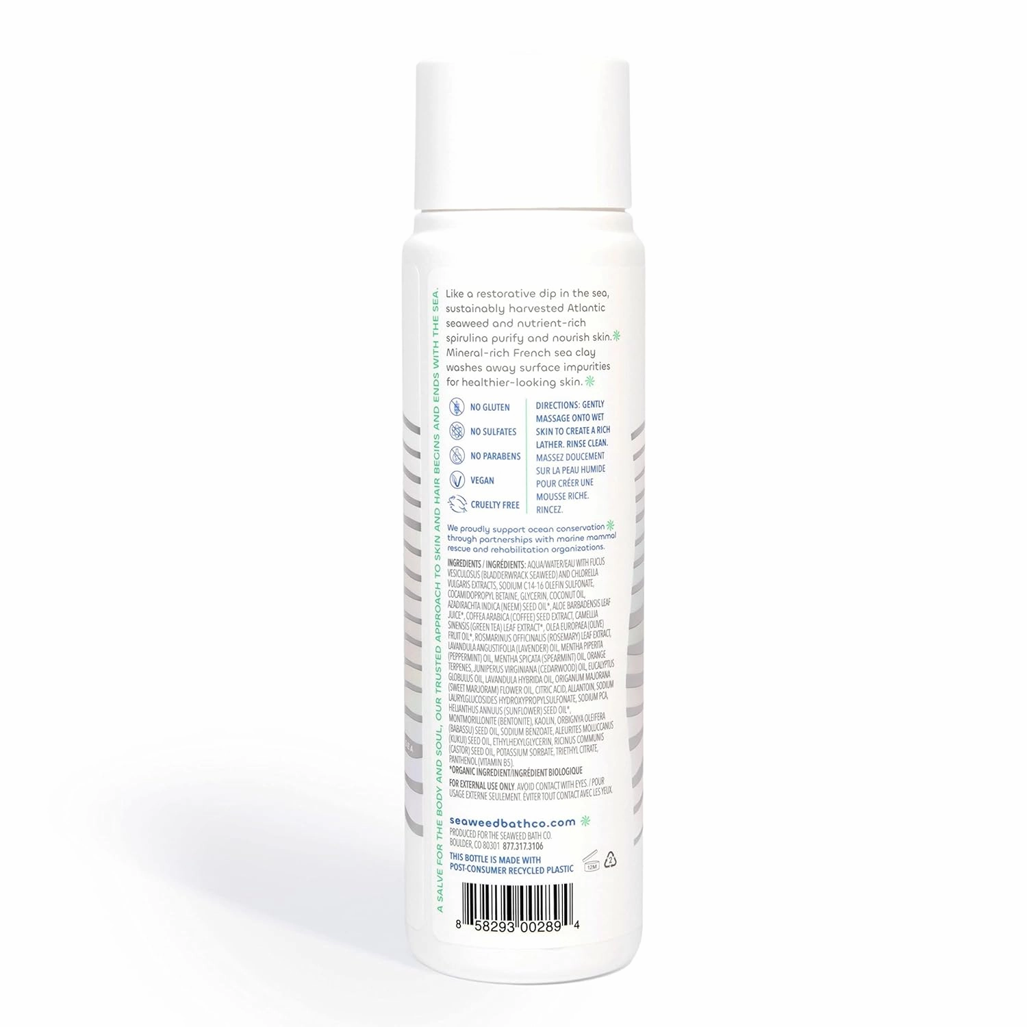 Seaweed Bath Co. Detox Body Wash, Rosemary Mint Scent, 12 Ounce (Pack of 2), Shower Gel for Men & Women, Vegan, Paraben Free, Sulfate Free, Cruelty Free