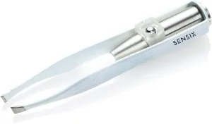 Sensica ‘Lumi’ Tweezers with Light - Precision Slant Tip Eyebrow Tweezers for Women with Finest Point Grip for Professional Results - Accurate, Durable, Hygienic