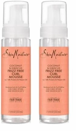 SheaMoisture SHEA MOISTURE Coconut & Hibiscus Frizz-free Curl Mousse - 7.5 Fl Oz,7.5 Oz (290612) (Pack of 2)