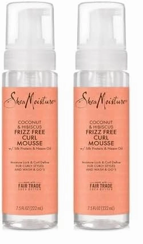 SheaMoisture SHEA MOISTURE Coconut & Hibiscus Frizz-free Curl Mousse - 7.5 Fl Oz,7.5 Oz (290612) (Pack of 2)
