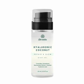 Shravah..a Hyaluronic Coconut Repair & Glow Night Gel - Anti Ageing Night Gel for Women & Men-Retinol, Ceramides, Peptides, Glutathione, Niacinamide, Hyaluronic Acid for Bright & Youthful Skin - 60 ml