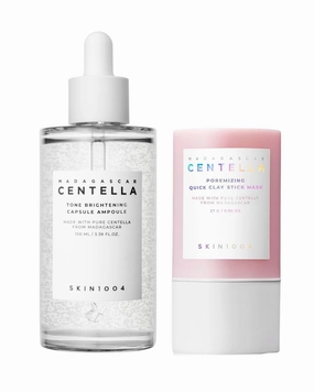 SKIN1004 Madagascar Centella Poremizing Quick Clay Stick Mask and Tone Brightening Capsule Ampoule 100ml
