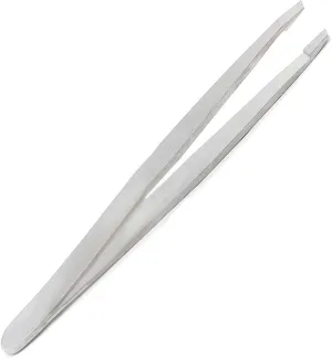 Slant Tip Tweezers | 100% Handmade | Stainless Steel | Professional Precision Eyebrow and Hair Remover by G.S Online Store