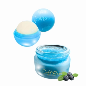 SoftBeso Lip Balm and Sugar Scrub Combo Blueberry Flavor