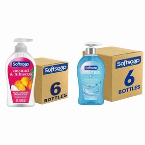 Softsoap Coconut & Hibiscus and Antibacterial Liquid Hand Soap Bundle, 11.25 Fl Oz, 6 Pack (Pack of 12)
