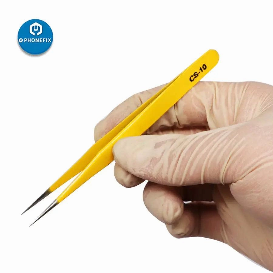 Stainless Steel Anti-static Tweezers Kit for PCB Soldering Repair Tool