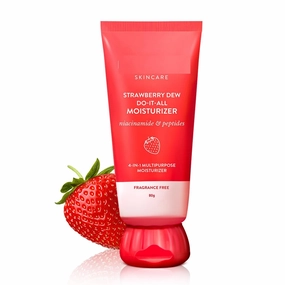 Strawberry Brightening Moisturizer | Niacinamide, Peptides & Hyaluronic Acid, Non-sticky, Brightens Skin, Intense Moisturization 80 gm